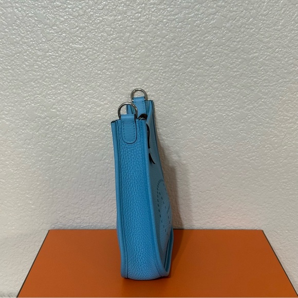 Hermes Evelyne 16 Mini TPM Clemence Palladium Hardware Bleu de Nord Stamp Z - Picture 7 of 13